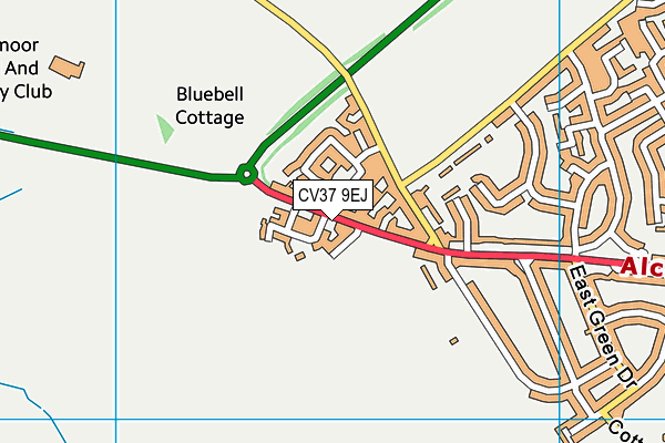 CV37 9EJ map - OS VectorMap District (Ordnance Survey) CV37 9EJ map - OS VectorMap District (Ordnance Survey)