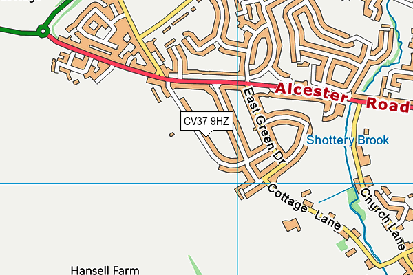 CV37 9HZ map - OS VectorMap District (Ordnance Survey)