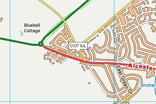 CV37 9JL map - OS VectorMap District (Ordnance Survey) CV37 9JL map - OS VectorMap District (Ordnance Survey)