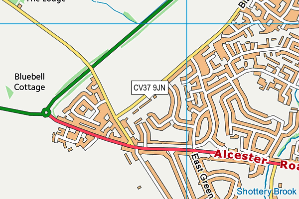 CV37 9JN map - OS VectorMap District (Ordnance Survey) CV37 9JN map - OS VectorMap District (Ordnance Survey)