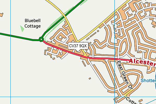 CV37 9QX map - OS VectorMap District (Ordnance Survey) CV37 9QX map - OS VectorMap District (Ordnance Survey)