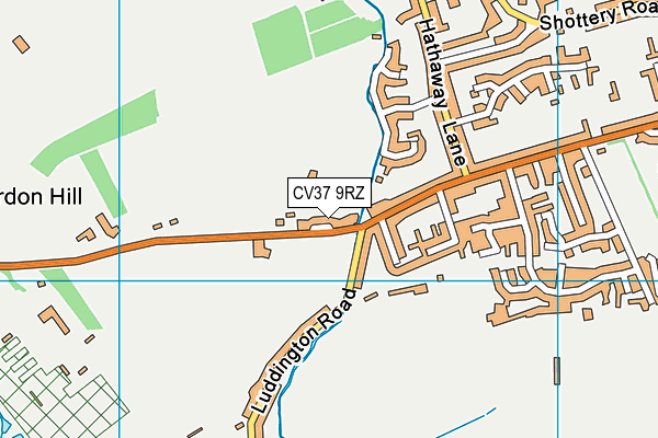 CV37 9RZ map - OS VectorMap District (Ordnance Survey) CV37 9RZ map - OS VectorMap District (Ordnance Survey)