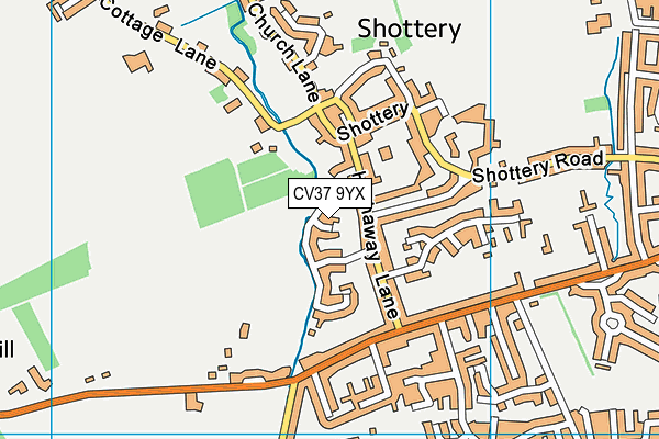 CV37 9YX map - OS VectorMap District (Ordnance Survey) CV37 9YX map - OS VectorMap District (Ordnance Survey)