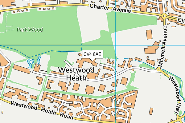 CV4 8AE map - OS VectorMap District (Ordnance Survey) CV4 8AE map - OS VectorMap District (Ordnance Survey)