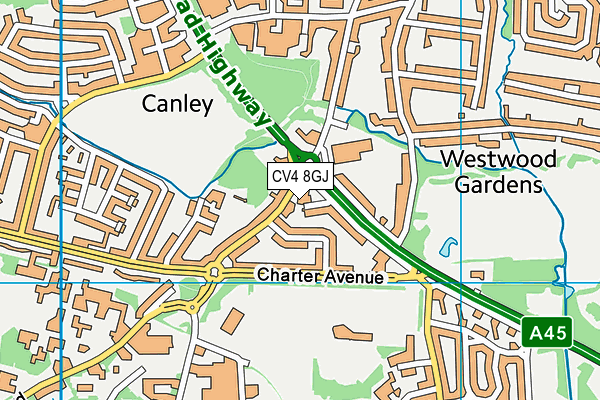 CV4 8GJ map - OS VectorMap District (Ordnance Survey)