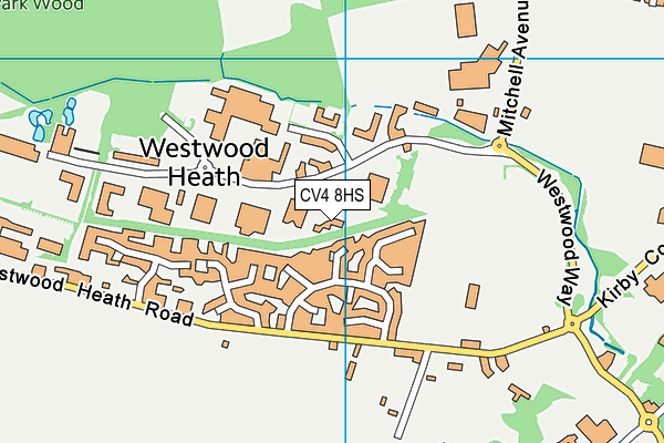 CV4 8HS map - OS VectorMap District (Ordnance Survey) CV4 8HS map - OS VectorMap District (Ordnance Survey)