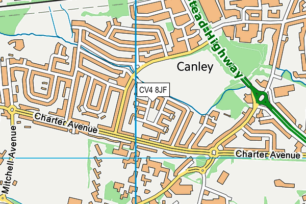 CV4 8JF map - OS VectorMap District (Ordnance Survey) CV4 8JF map - OS VectorMap District (Ordnance Survey)