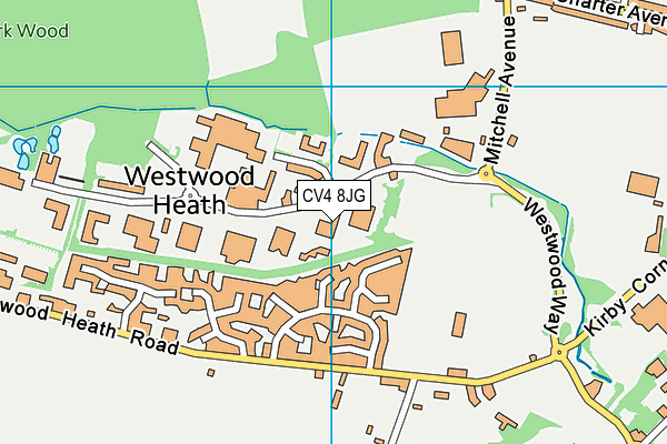 CV4 8JG map - OS VectorMap District (Ordnance Survey) CV4 8JG map - OS VectorMap District (Ordnance Survey)