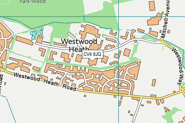 CV4 8JQ map - OS VectorMap District (Ordnance Survey) CV4 8JQ map - OS VectorMap District (Ordnance Survey)