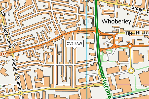 CV4 9AW map - OS VectorMap District (Ordnance Survey) CV4 9AW map - OS VectorMap District (Ordnance Survey)