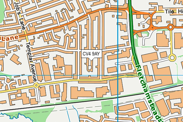CV4 9AY map - OS VectorMap District (Ordnance Survey) CV4 9AY map - OS VectorMap District (Ordnance Survey)