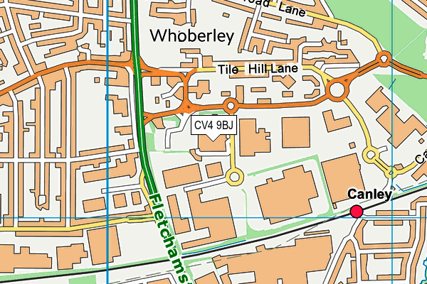 CV4 9BJ map - OS VectorMap District (Ordnance Survey) CV4 9BJ map - OS VectorMap District (Ordnance Survey)