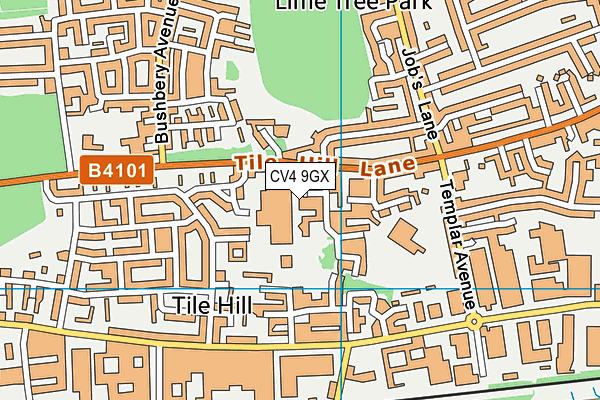 CV4 9GX map - OS VectorMap District (Ordnance Survey)