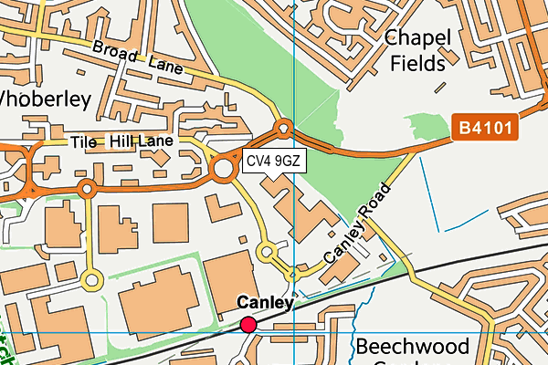 CV4 9GZ map - OS VectorMap District (Ordnance Survey)