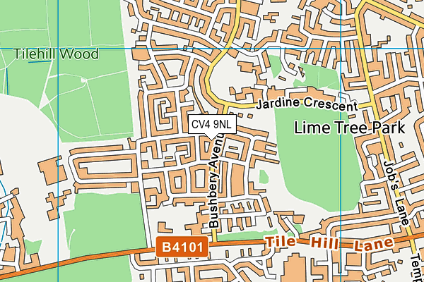 CV4 9NL map - OS VectorMap District (Ordnance Survey)