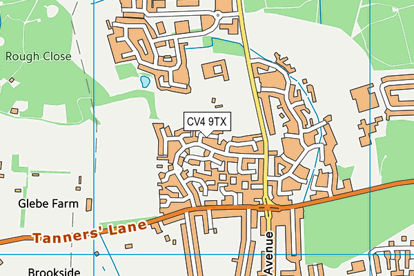 CV4 9TX map - OS VectorMap District (Ordnance Survey) CV4 9TX map - OS VectorMap District (Ordnance Survey)