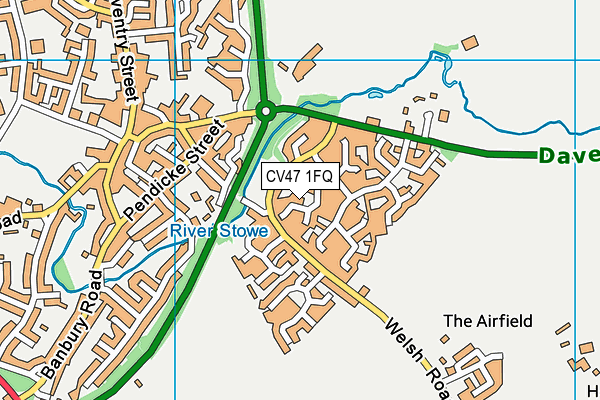 CV47 1FQ map - OS VectorMap District (Ordnance Survey)