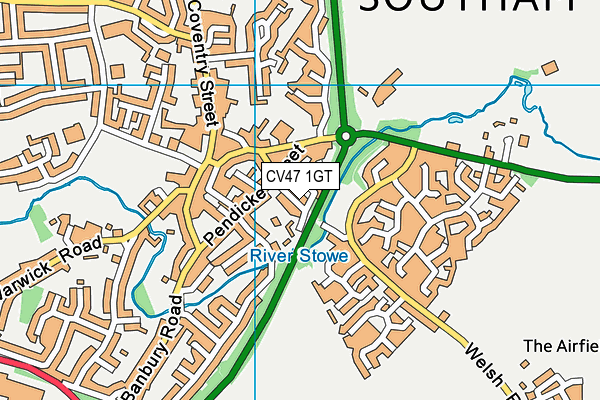 CV47 1GT map - OS VectorMap District (Ordnance Survey)