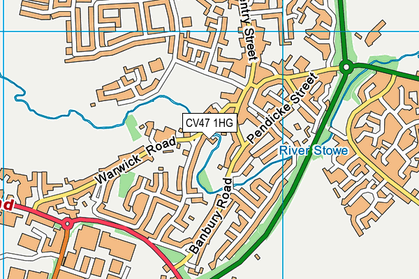 CV47 1HG map - OS VectorMap District (Ordnance Survey)
