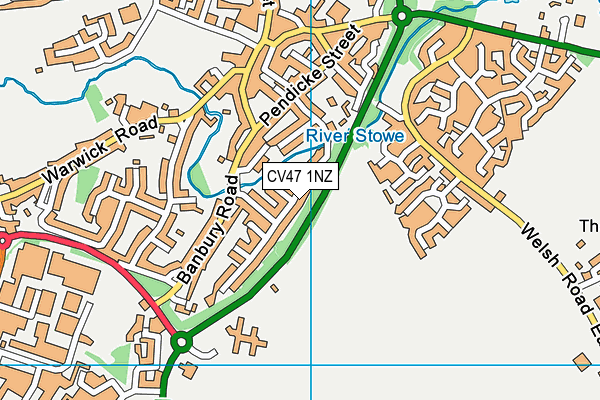 CV47 1NZ map - OS VectorMap District (Ordnance Survey)