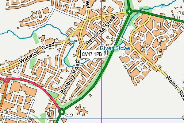 CV47 1PB map - OS VectorMap District (Ordnance Survey)