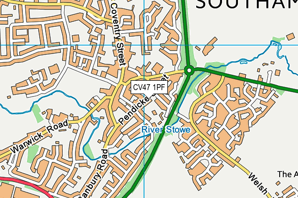 CV47 1PF map - OS VectorMap District (Ordnance Survey)