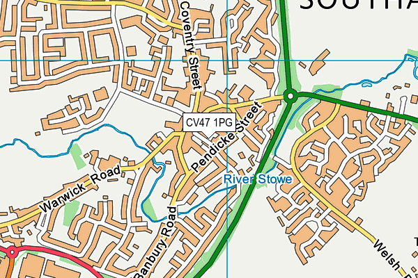 CV47 1PG map - OS VectorMap District (Ordnance Survey)