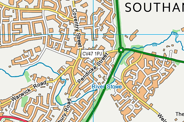 CV47 1PJ map - OS VectorMap District (Ordnance Survey)