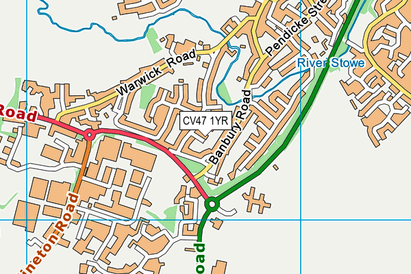 CV47 1YR map - OS VectorMap District (Ordnance Survey)