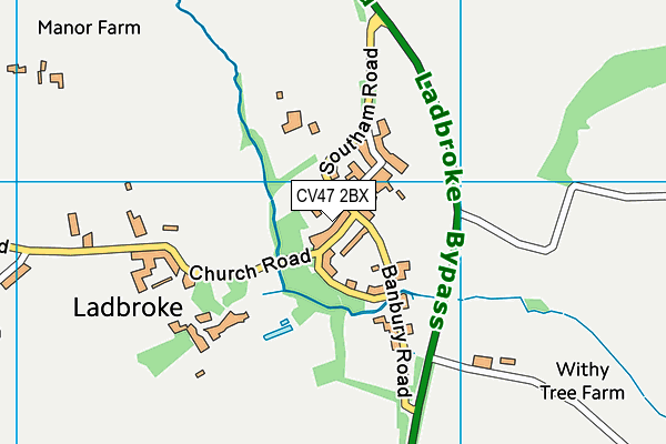 CV47 2BX map - OS VectorMap District (Ordnance Survey)