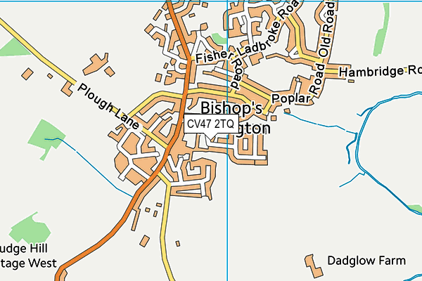 CV47 2TQ map - OS VectorMap District (Ordnance Survey)