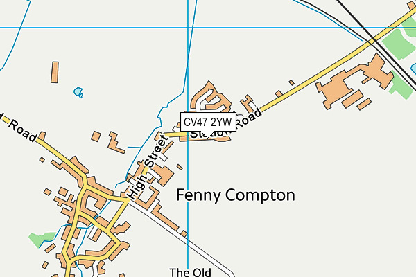 CV47 2YW map - OS VectorMap District (Ordnance Survey)