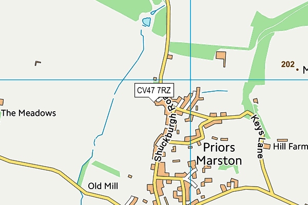 CV47 7RZ map - OS VectorMap District (Ordnance Survey)
