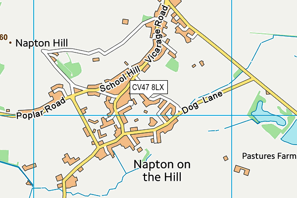 CV47 8LX map - OS VectorMap District (Ordnance Survey)