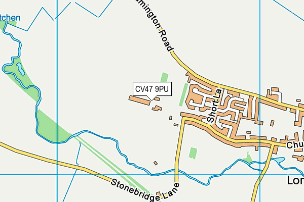 CV47 9PU map - OS VectorMap District (Ordnance Survey)
