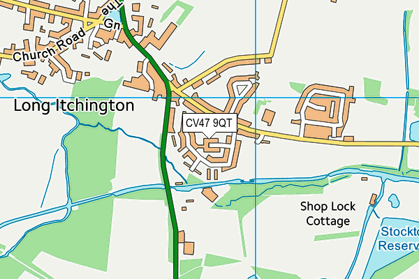 CV47 9QT map - OS VectorMap District (Ordnance Survey)