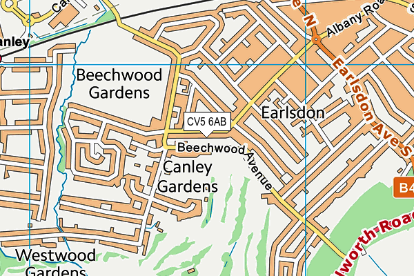 CV5 6AB map - OS VectorMap District (Ordnance Survey) CV5 6AB map - OS VectorMap District (Ordnance Survey)
