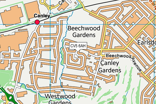 CV5 6AH map - OS VectorMap District (Ordnance Survey) CV5 6AH map - OS VectorMap District (Ordnance Survey)