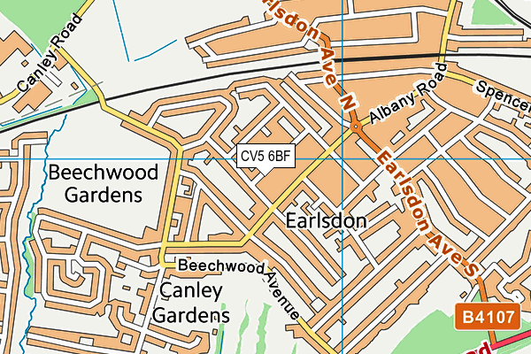 CV5 6BF map - OS VectorMap District (Ordnance Survey) CV5 6BF map - OS VectorMap District (Ordnance Survey)