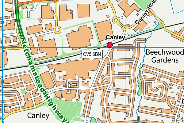 CV5 6BN map - OS VectorMap District (Ordnance Survey) CV5 6BN map - OS VectorMap District (Ordnance Survey)