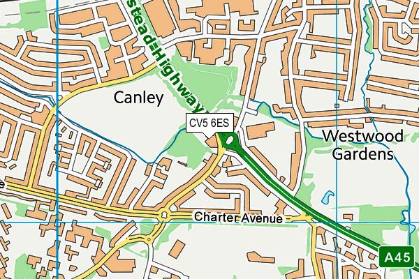 CV5 6ES map - OS VectorMap District (Ordnance Survey) CV5 6ES map - OS VectorMap District (Ordnance Survey)