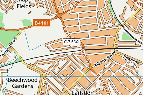 CV5 6GQ map - OS VectorMap District (Ordnance Survey) CV5 6GQ map - OS VectorMap District (Ordnance Survey)