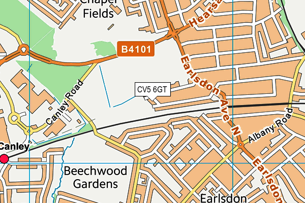 CV5 6GT map - OS VectorMap District (Ordnance Survey) CV5 6GT map - OS VectorMap District (Ordnance Survey)