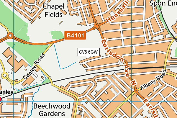 CV5 6GW map - OS VectorMap District (Ordnance Survey) CV5 6GW map - OS VectorMap District (Ordnance Survey)