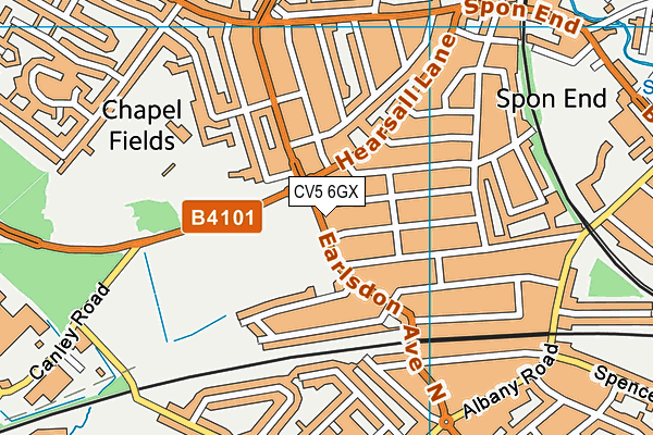 CV5 6GX map - OS VectorMap District (Ordnance Survey)