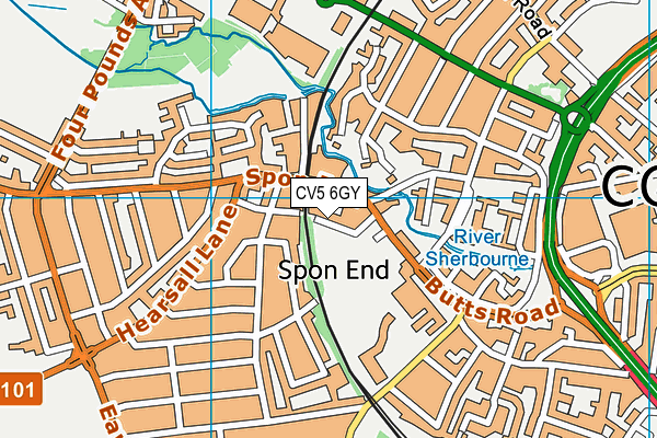 CV5 6GY map - OS VectorMap District (Ordnance Survey) CV5 6GY map - OS VectorMap District (Ordnance Survey)