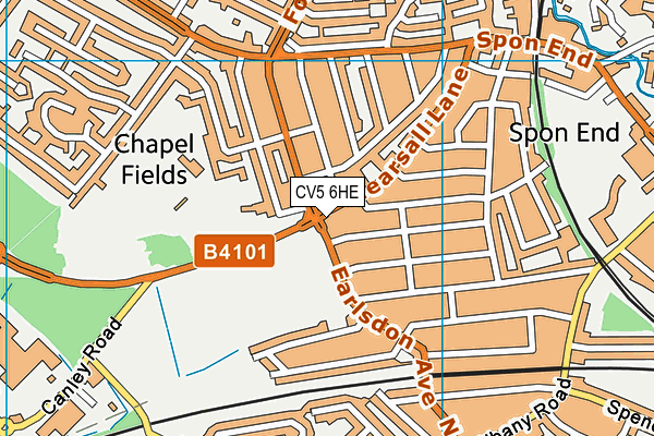 CV5 6HE map - OS VectorMap District (Ordnance Survey) CV5 6HE map - OS VectorMap District (Ordnance Survey)