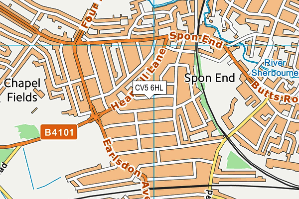 CV5 6HL map - OS VectorMap District (Ordnance Survey) CV5 6HL map - OS VectorMap District (Ordnance Survey)
