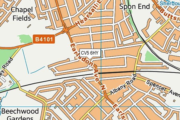 CV5 6HY map - OS VectorMap District (Ordnance Survey) CV5 6HY map - OS VectorMap District (Ordnance Survey)