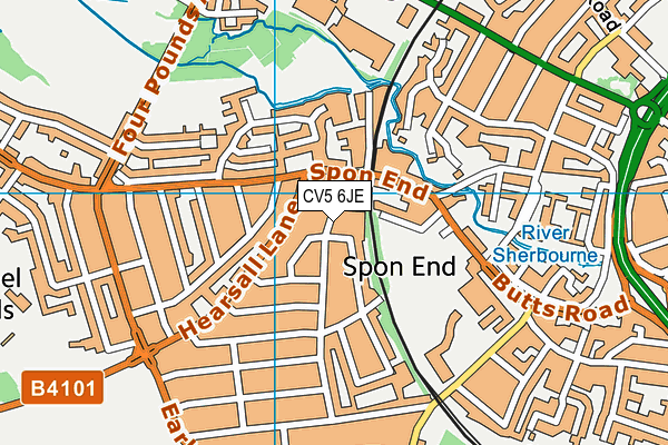CV5 6JE map - OS VectorMap District (Ordnance Survey) CV5 6JE map - OS VectorMap District (Ordnance Survey)